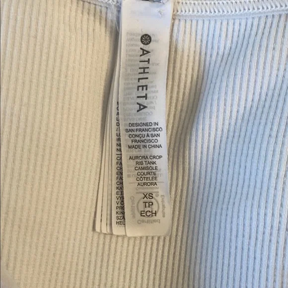 Athleta Cream Sleeveless Crop Tank Top - Picture 3 of 3